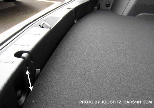 2017 Subaru 2017 Subaru Impreza 5 door hatchback hooks to slightly raise up and hold up the cargo floor for easier un/loading