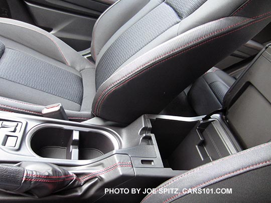 2017 Impreza Sport CVT center console with cupholders and storage under the armrest