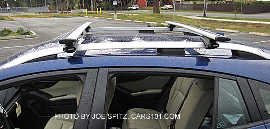 2017 Subaru Impreza 5 door hatchback Premium and Limited optional heavy duty Thule roof rack crossbars for Premium and Limited 5 door models