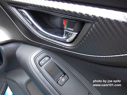 2017 Subaru Impreza Sport front passenger door panel, with chrome inner door handle