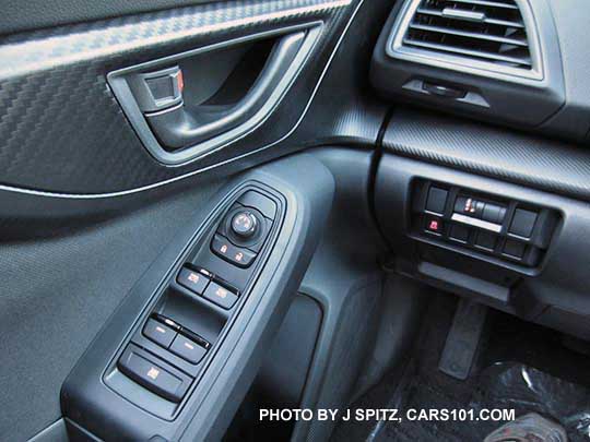 2017 Subaru Impreza 2.0i and Premium driver's door panel, with black inner door handle