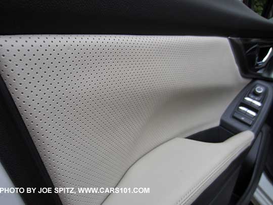 2017 Subaru Impreza Limited front door panel, perforated ivory leather shown
