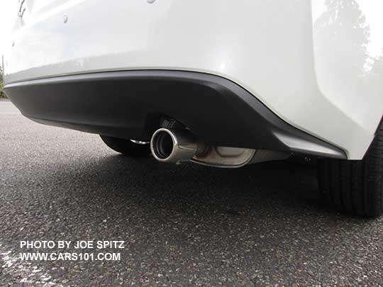 2017 Subaru Impreza 4 door sedan stainless exhaust tip on Sport and Limited models. Optional on 2.0i and Premium.