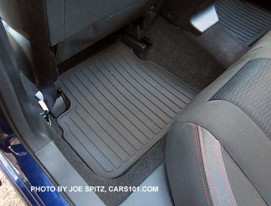 v 2017 Impreza optional rubber all weather floor mats, set of 4. Rear floor mat shown