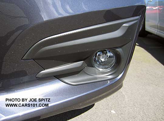 2017 Subaru Impreza Premium optional fog lights have black trim. Carbide car shown