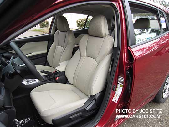 2017 Subaru Impreza 2.0i driver's seat, ivory cloth shown
