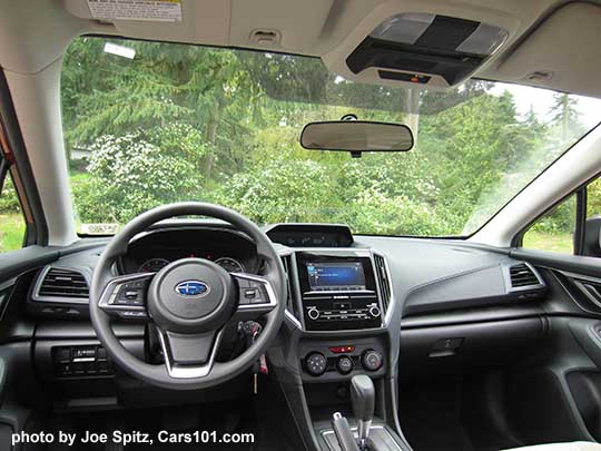 2017 Subaru Impreza 2.0i dash, viny wrapped steering wheel, 6.5" audio