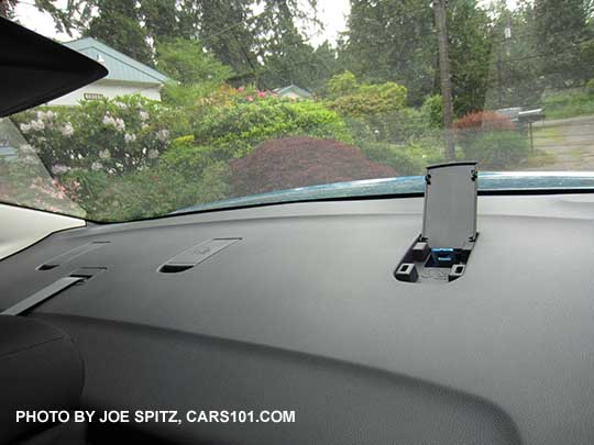 2017 Subaru Impreza 4 door sedan rear parcel shelf has 3 child seat upper tether hooks.