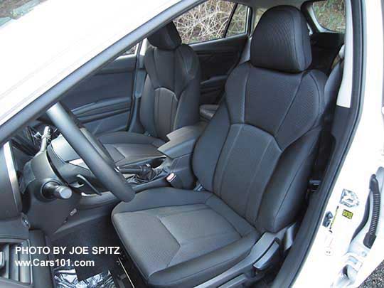 2017 Subaru Impreza 2.0i base and Premium drivers seat, black cloth shown