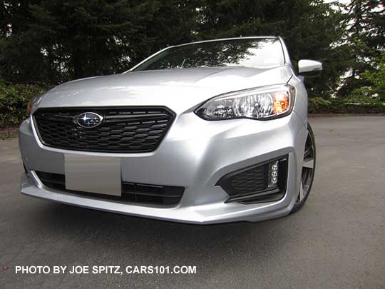 2017 Subaru Impreza Sport LED daytime running lights, ice silver car shown