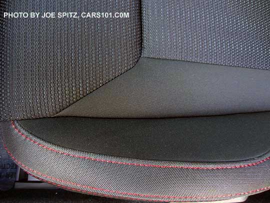 closeup of the 2017 Subaru Impreza Sport black cloth seat material