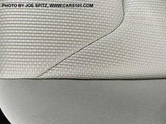 closeup of the 2017 Subaru Impreza 2.0i base and Premium ivory seat cloth material