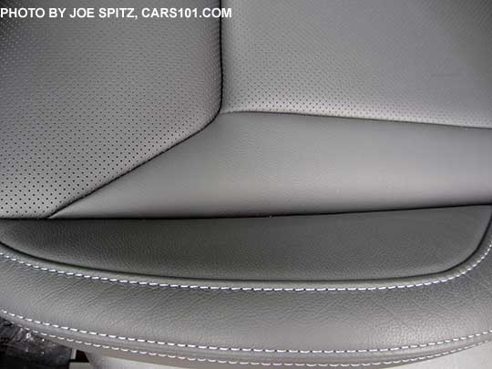 2017 Subaru Impreza Limited perforated black leather interior, silver stithing