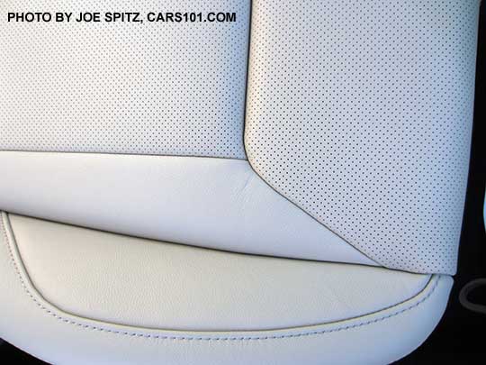 closeup of the 2017 Subaru Impreza warm ivory perforated leather