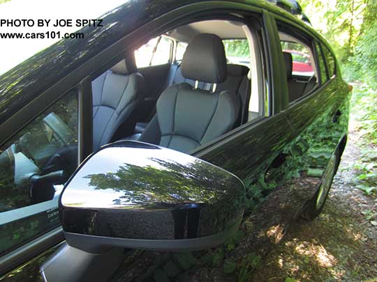 2017 Subaru Impreza 5 door Premium body colored painted outside mirror, crystal black shown with black cloth interior