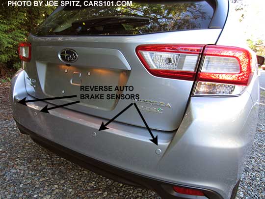 2017 Subaru Impreza Limited with bReverse Auto Brake sensors in the rear bumper