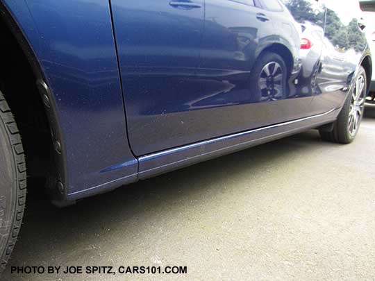 2017 Subaru Impreza 2.0i, Premium and Limited 4door and 5 door lower rocker panel. Only the Sport has the extra rocker panel trim piece. Lapis blue  color shown.