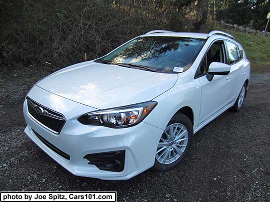 2017 Subaru Impreza Premium 5 door hatchback, crystal white color