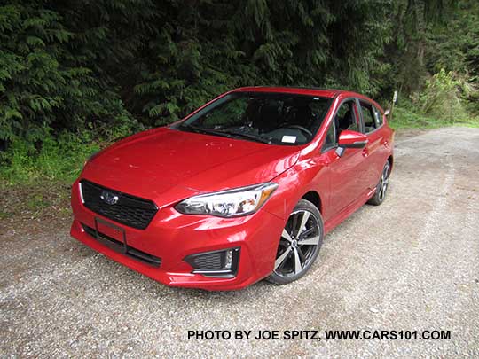 2017 Subaru Impreza Sport 5 door hatchback, Lithium Red Pearl Color