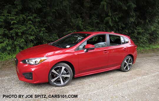 2017 Subaru Impreza Sport 5 door hatchback, Lithium Red Pearl Color