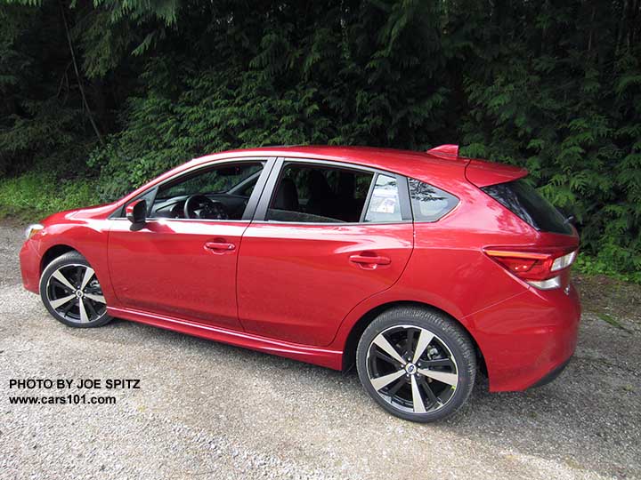2017 Subaru Impreza Sport 5 door hatchback, Lithium Red Pearl Color