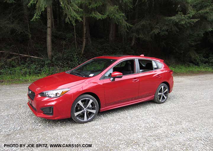 2017 Subaru Impreza Sport 5 door hatchback, Lithium Red Pearl Color