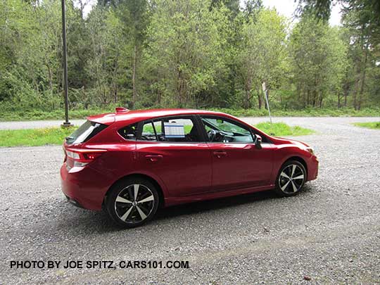 2017 Subaru Impreza Sport 5 door hatchback, Lithium Red Pearl Color in the shade