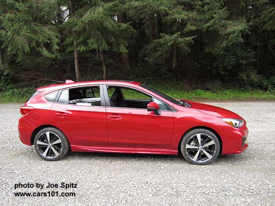 2017 Subaru Impreza Sport 5 door hatchback, Lithium Red Pearl Color