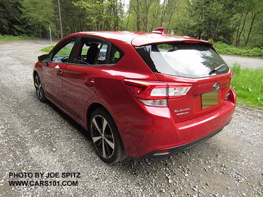 2017 Subaru Impreza Sport 5 door hatchback, Lithium Red Pearl Color