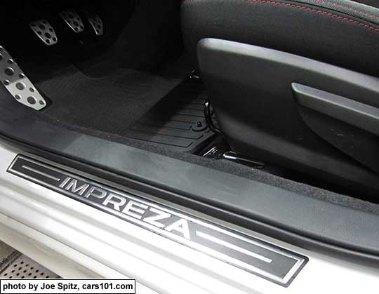 2017 Subaru Impreza optional front door sill plate with Impreza, Sport model, front door shown