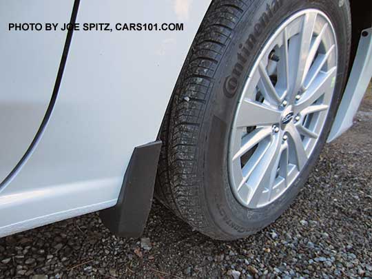 2017 Impreza optional splash guard. Set of 4, all black. Shown on a white Premium