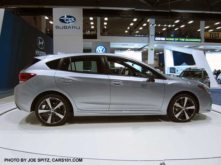 2017 silver Impreza Sport 5 door seen at the Seattle auto show November 2016