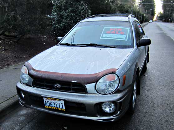 front with hood protector, 2002 subaru impreza outback sport