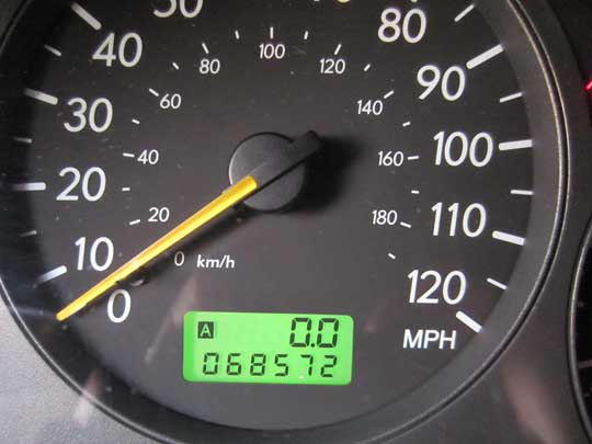 speedometer and odometer 2002 Impreza outback Sport when sold, January 2014
