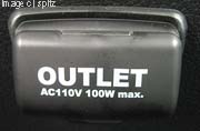 Subaru 110 volt, 110 watt 2 prong outlet, just like at home