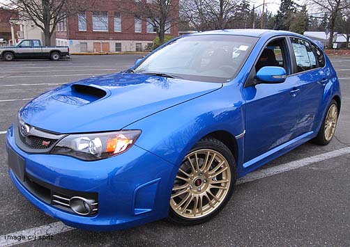 2010 WR Blue STI with gold BBS alloys