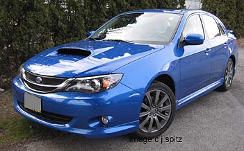 Blue WRX with optional chrome sport grill