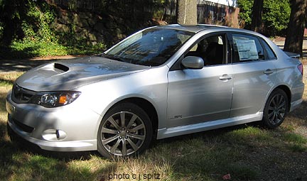 2009 WRX, silver sedan