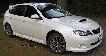 white 09 Subaru WRX Premium 5 door wagon