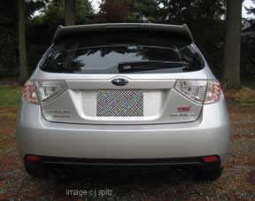 rear view of the 2010 Subaru WRX STI