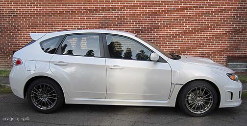 silver Premium 2011 WRX 5 door side view 2011 WRX white 5 door