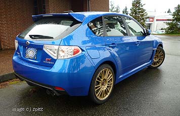 2010 STI, WR Blue with gold BBS alloys