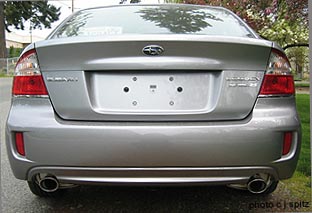 rear of 2008 Subaru GT specB (silver shown)