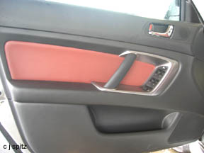 Subaru GT specB sedan turbo, door panel with red leather