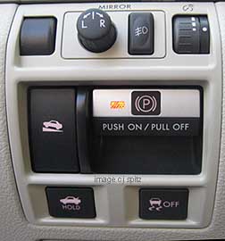 control panel by drivers knee- mirror, hill holder, electric parking brake etc