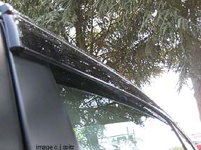 close-up of subaru legacy side window molding. 2011 legacy shown