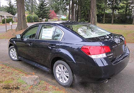 subaru legacy deep indigo pearl rear view