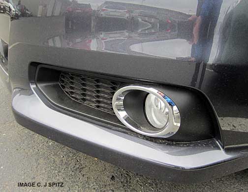 redesigned chrome trimmed fog light on the 2013 subaru legacy 4 door sedan