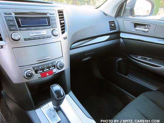 2013 subaru legacy sport model has dark carbon fiber looking interior trim