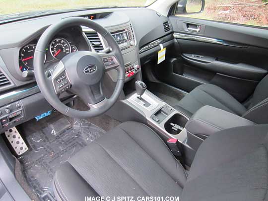 2013 Subaru legacy Sport with carbon fiber looking trim, black cloth with silver stitching